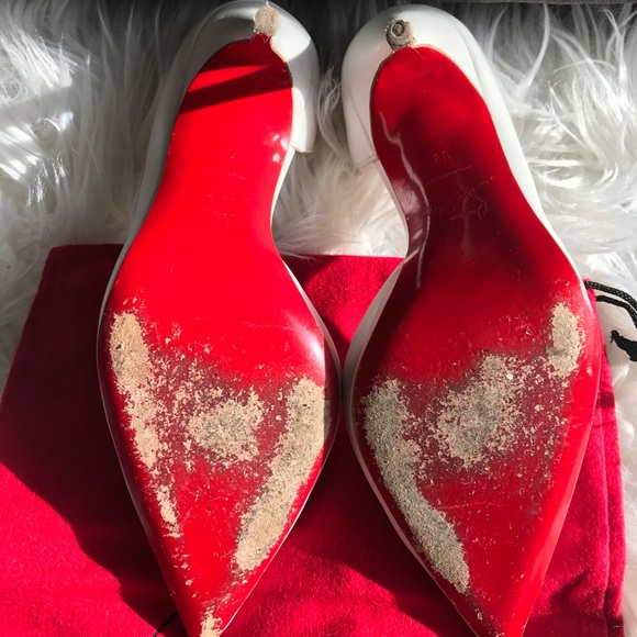 White Christian Louboutin Heels - Picture 3 of 7